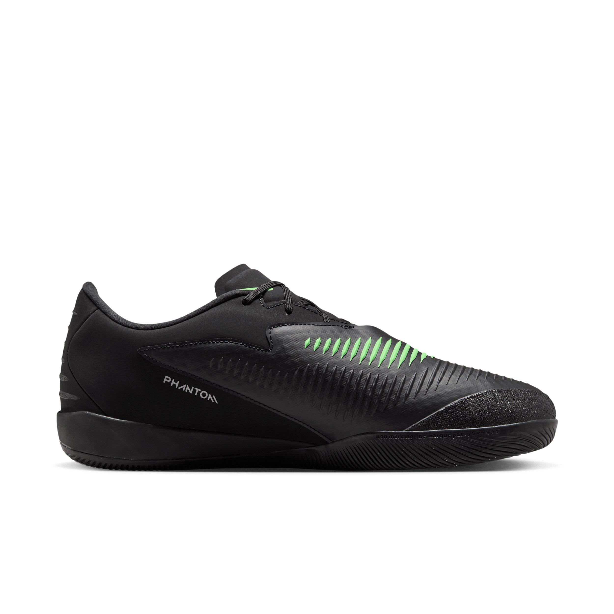 Nike Phantom 6 Low Academy IC "Black/Black/Illusion Green" Men's Soccer Shoe - BLACK/BLACK/GREEN